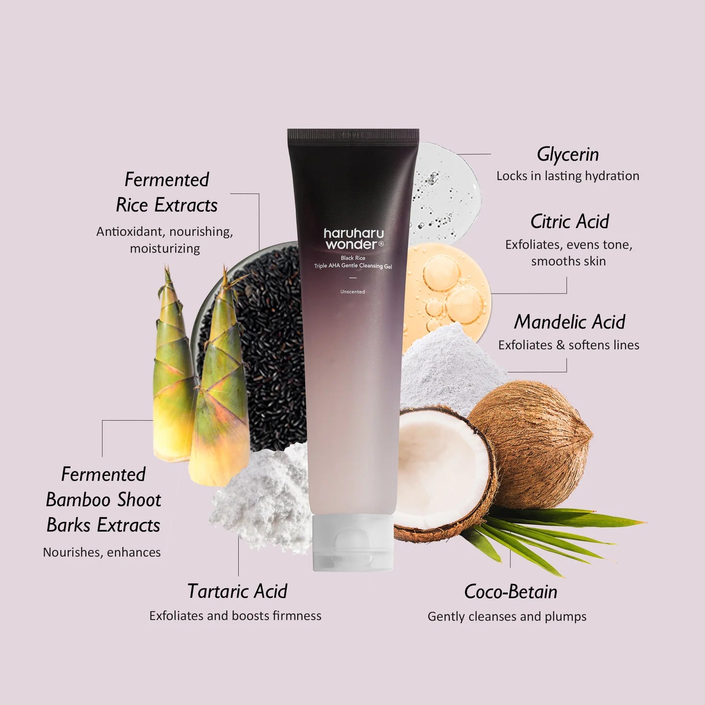 HARUHARU WONDER - Black Rice Moisture 5.5 Soft Cleansing Gel