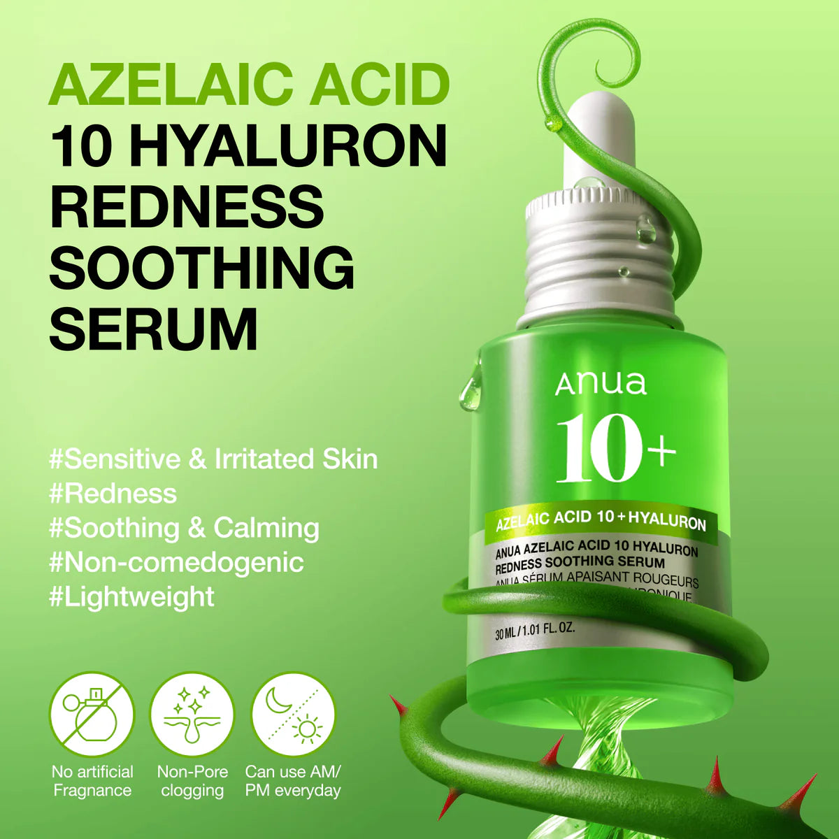 ANUA - Azelaic Acid 10 Hyaluron Redness Soothing Serum