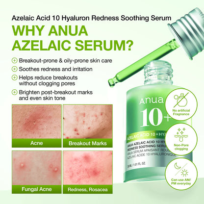 ANUA - Azelaic Acid 10 Hyaluron Redness Soothing Serum